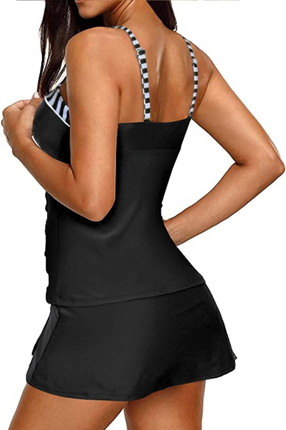 Womens Underwire  Swimsuits with Skirt Two Piece Bathing Suits Vintage Swimwear XS-XXL